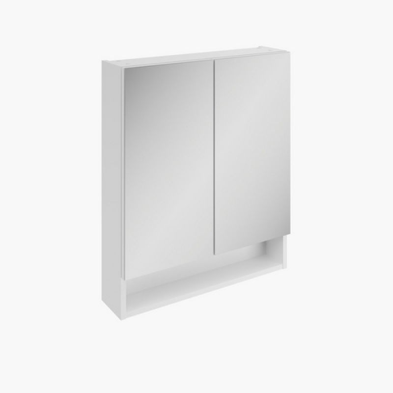 FACKELMANN Badhängeschrank, Toiletten-Hängeschrank Weiß 2 Türen verspiegelt 600x718x158 mm - weiss – Bild 1 von 5