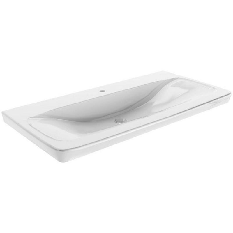 FACKELMANN Waschbecken »MILANO«, BxHxT: 107,3x16,8x54,3 cm - weiss – Bild 1 von 5