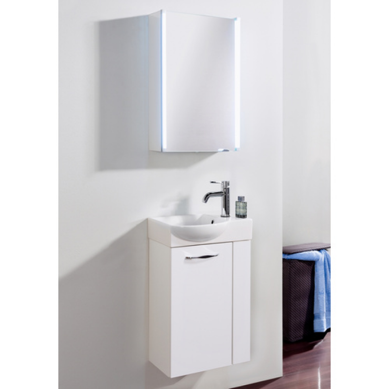 FACKELMANN Spiegelelement »LED-LINE«, BxHxT: 80,8 x 66,6 x 3,8 cm, 6000 - 6500 K, kaltweiß, 2W - grau – Bild 1 von 2