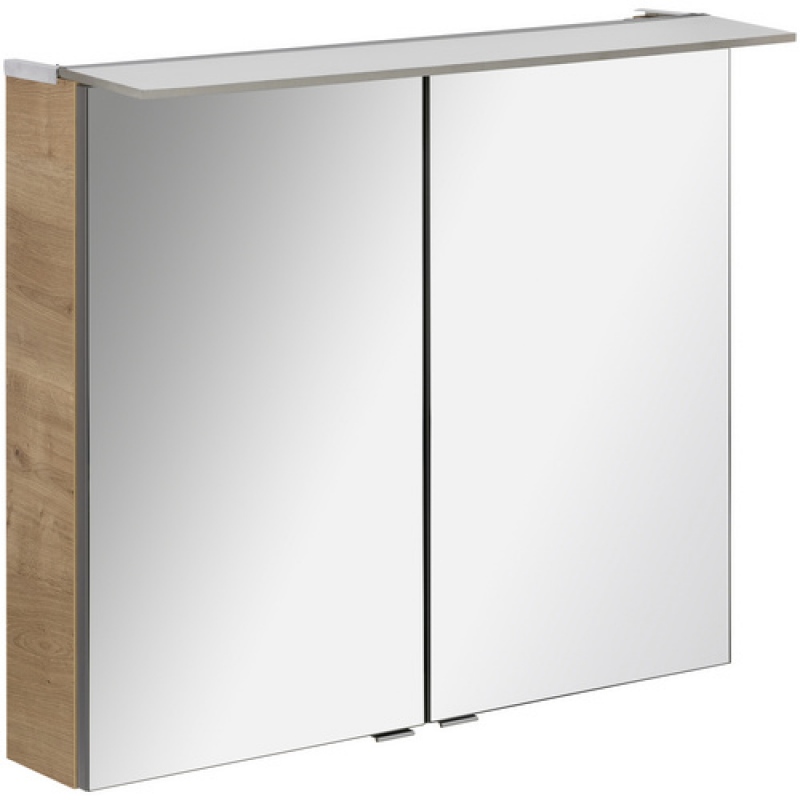 FACKELMANN Spiegelschrank »b.perfekt«, BxHxT: 80 x 69,4 x 23,1 cm, 4250 K, neutralweiß, 7.5W - grau – Bild 1 von 5