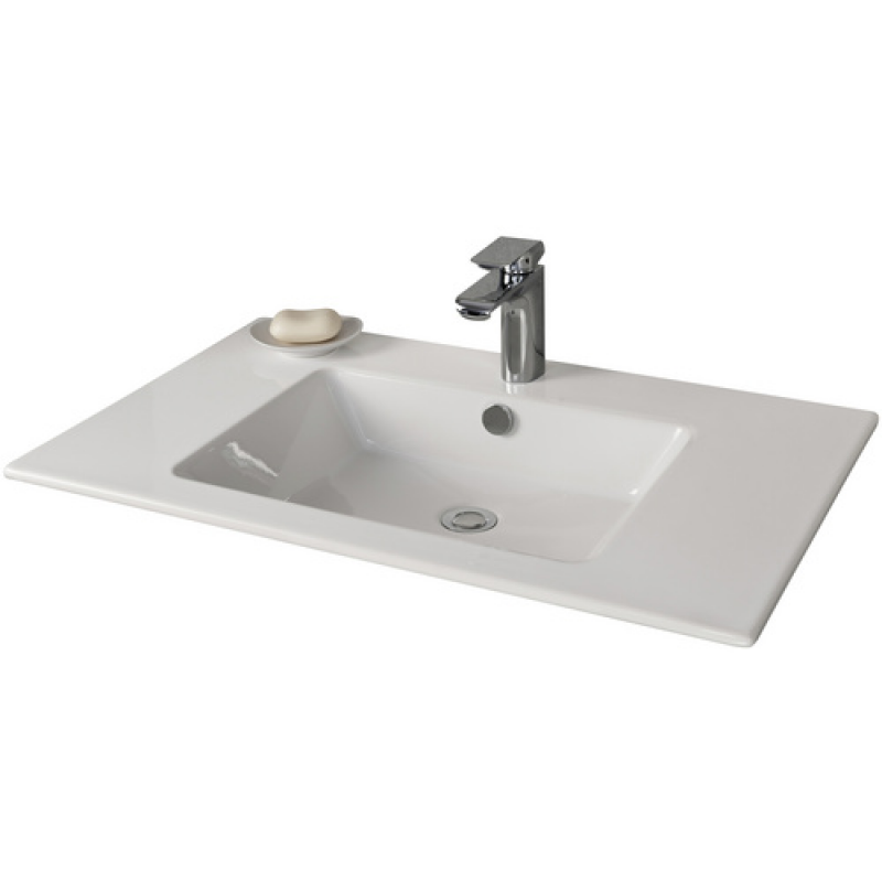 FACKELMANN Waschbecken »KERA810«, BxHxT: 81x16,5x51 cm - weiss – Bild 1 von 3