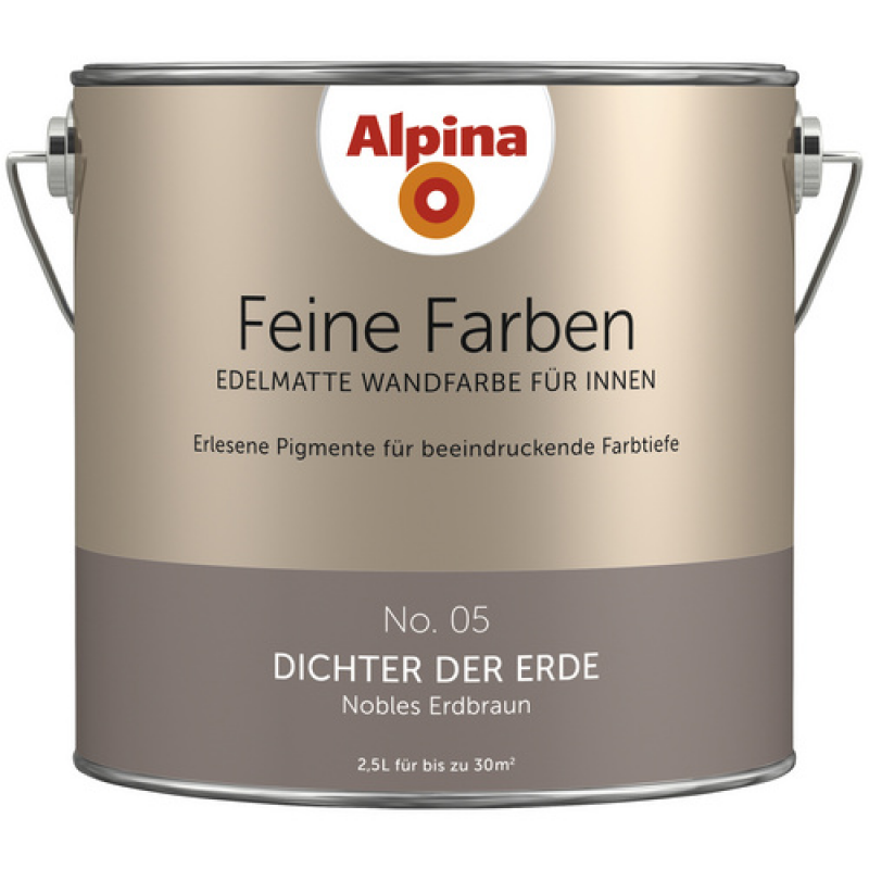 ALPINA FARBEN Wandfarbe »Feine Farben«, edelmatt, 2,5 l für ca. 20-30m² - braun – Bild 1 von 4