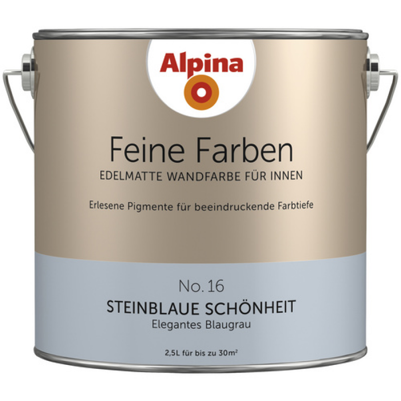 ALPINA FARBEN Wandfarbe »Feine Farben«, edelmatt, 2,5 l für ca. 20-30m² - blau – Bild 1 von 4