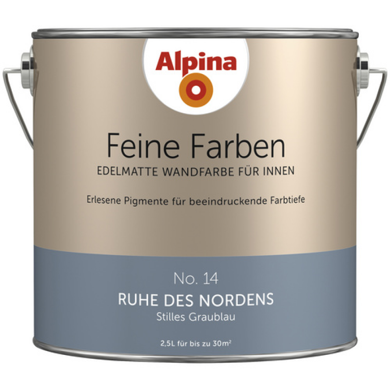 ALPINA FARBEN Wandfarbe »Feine Farben«, edelmatt, 2,5 l für ca. 20-30m² - blau – Bild 1 von 4