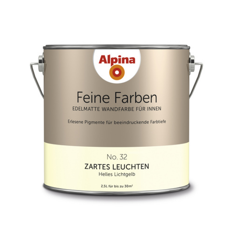 ALPINA FARBEN Wandfarbe »Feine Farben«, edelmatt, 2,5 l für ca. 20-30m² - gelb – Bild 1 von 4