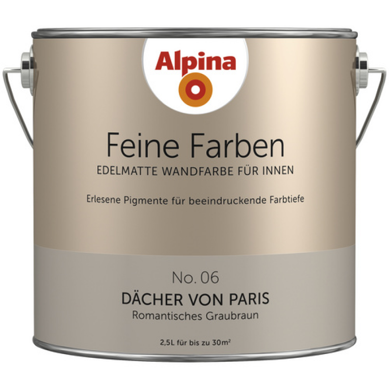 ALPINA FARBEN Wandfarbe »Feine Farben«, edelmatt, 2,5 l für ca. 20-30m² - braun – Bild 1 von 2