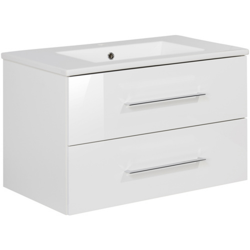 FACKELMANN Badmöbel-Set »b.perfekt«, Weiss Hochglanz, BxHxT: 82x50,9x48 cm – Bild 1 von 5