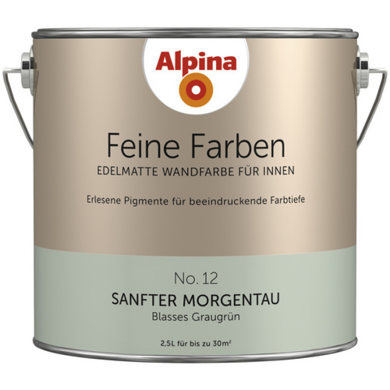 ALPINA FARBEN Wandfarbe »Feine Farben«, edelmatt, 2,5 l für ca. 20-30m² - gruen – Bild 1 von 3