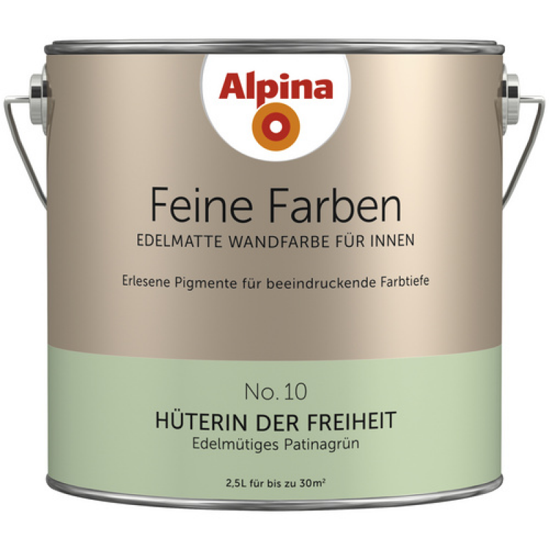 ALPINA FARBEN Wandfarbe »Feine Farben«, edelmatt, 2,5 l für ca. 20-30m² - gruen – Bild 1 von 4