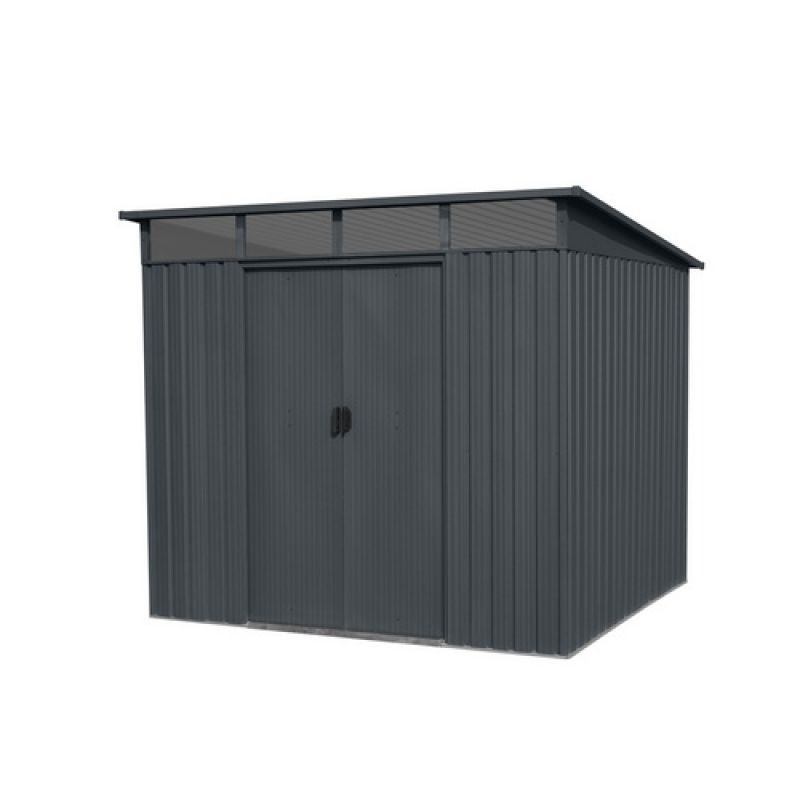 Metallgerätehaus »Lightline«, mit Pultdach, Gr.XL, BxHxT: 239 x 193 x 202 cm, anthrazit - grau – Bild 1 von 2