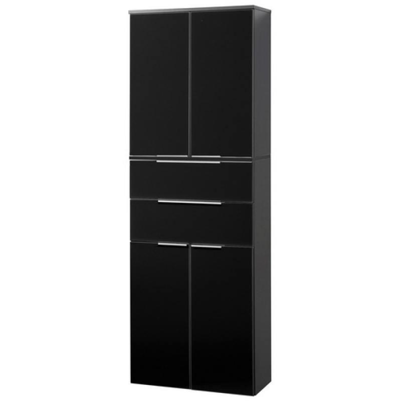 FACKELMANN Hochschrank »KARA«, 4 Türen, 2 Schubladen, BxHxT: 60,4 x 176,1 x 32 cm - grau – Bild 1 von 5