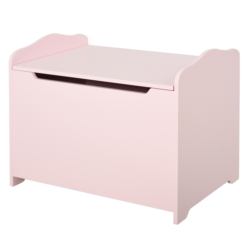 HOMCOM Spielzeugtruhe Kindersitzbank mit Stauraum 2-in-1 Truhenbank Spielzeugkiste Aufbewahrungstruhe 3+ Jahre Kindermöbel Rosa 60 x 30 x 50 cm Aosom – Bild 1 von 2