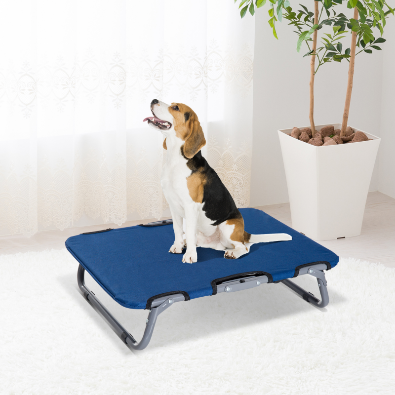 PawHut Hundeliege Hundebett Katzenbett Schlafplatz faltbar Blau Aosom – Bild 1 von 2