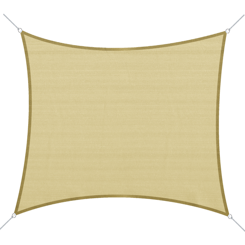 Outsunny Sonnensegel Sonnendach Sonnenschutz Rechtecke HDPE Beige 3 x 4 m Aosom – Bild 1 von 2