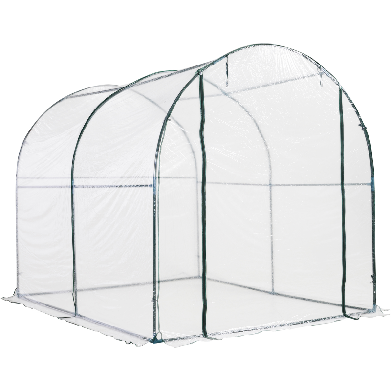 Outsunny Gewächshaus Foliengewächshaus Treibhaus Frühbeet Tomatenhaus Pflanzenhaus 200 x 250 x 200 cm Aosom – Bild 1 von 2
