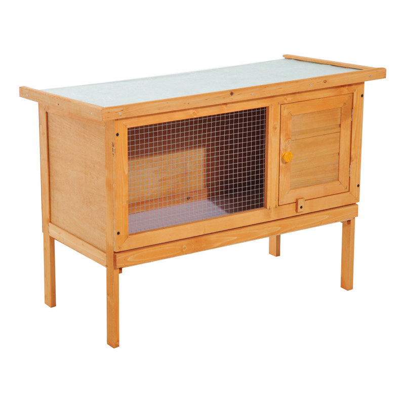 PawHut Kleintierstall Zwergkaninchenkäfig wetterfest aus Holz & Metall 90 cm x 45 cm x 65 cm, ideal für Kaninchen & Kleintiere Aosom.de – Bild 1 von 2