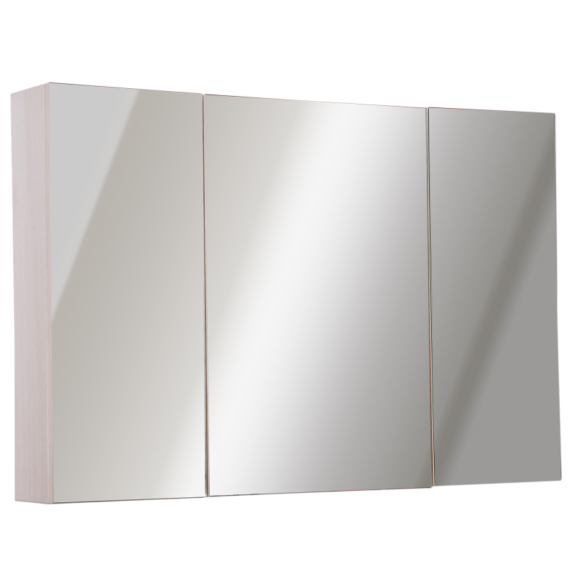 kleankin Spiegelschrank Badschrank Spiegel Wandschrank Badhängeschrank Weißeiche B90 x H60 x D13,5 cm Aosom – Bild 1 von 2