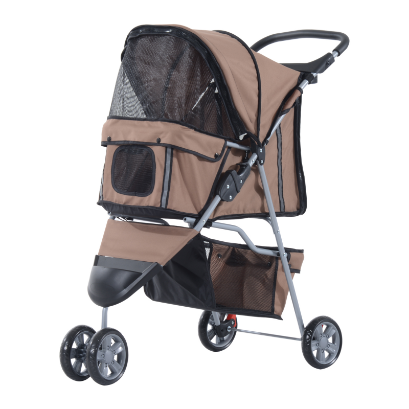 PawHut Hundewagen Hundebuggy für Hunde und Katzen, Mehrfarbig (Kaffeebraun) Aosom – Bild 1 von 2