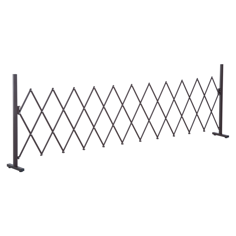 Outsunny Scherengitter Absperrgitter ausziehbar 35-300 cm, ideal für Garten, Aluminium, Braun, H103,5 cm Aosom – Bild 1 von 2