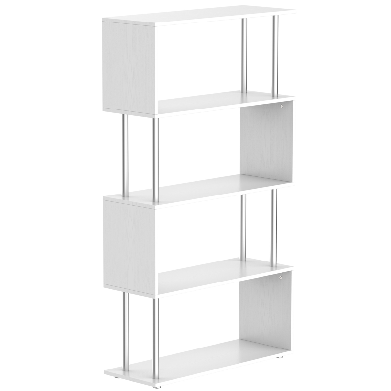 HOMCOM Standregal 4 Fächer Raumteiler Eckregal Wandregal Büroregal Weiß 80x30x145 cm Aosom – Bild 1 von 2