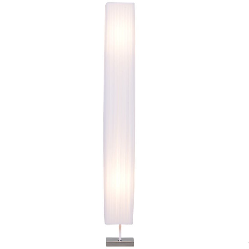 HOMCOM Stehleuchte Moderne Stehlampe E27 aus Edelstahl & Polyester, Weiß 14x14x120cm für Wohnzimmer & Schlafzimmer Aosom.de – Bild 1 von 2