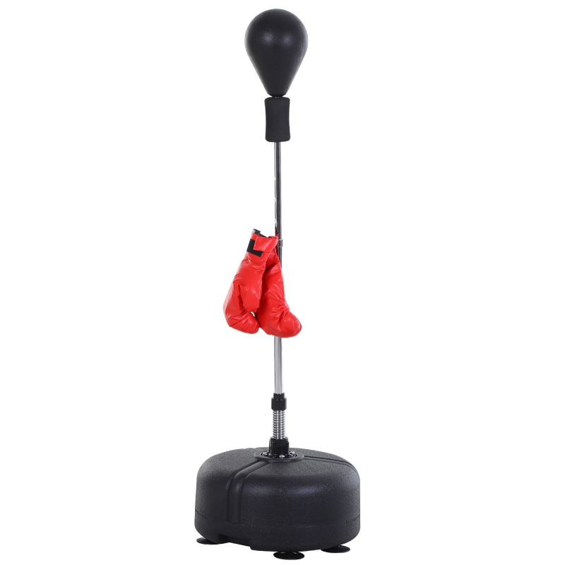 HOMCOM Punchingball Set Standbox Training Set 136-154 cm höhenverstellbar mit 1 paar Handschuhe Geeignet für Profis und Anfänger Schwarz Aosom – Bild 1 von 2
