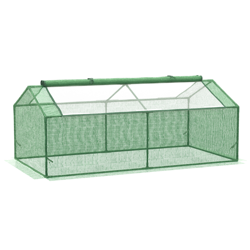 Outsunny Foliegewächshaus mit Fenster Treibhaus Tomatenhaus Frühbeet 180 x 90 x 70 cm Grün Aosom – Bild 1 von 2