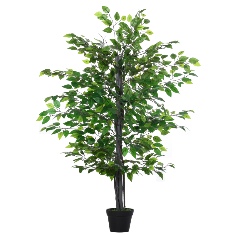 Outsunny Künstlicher Banyan Baum Naturähnliche Dekoration aus Massivholz, Kunstbaum für Wohnzimmer, 20x145cm Aosom – Bild 1 von 2