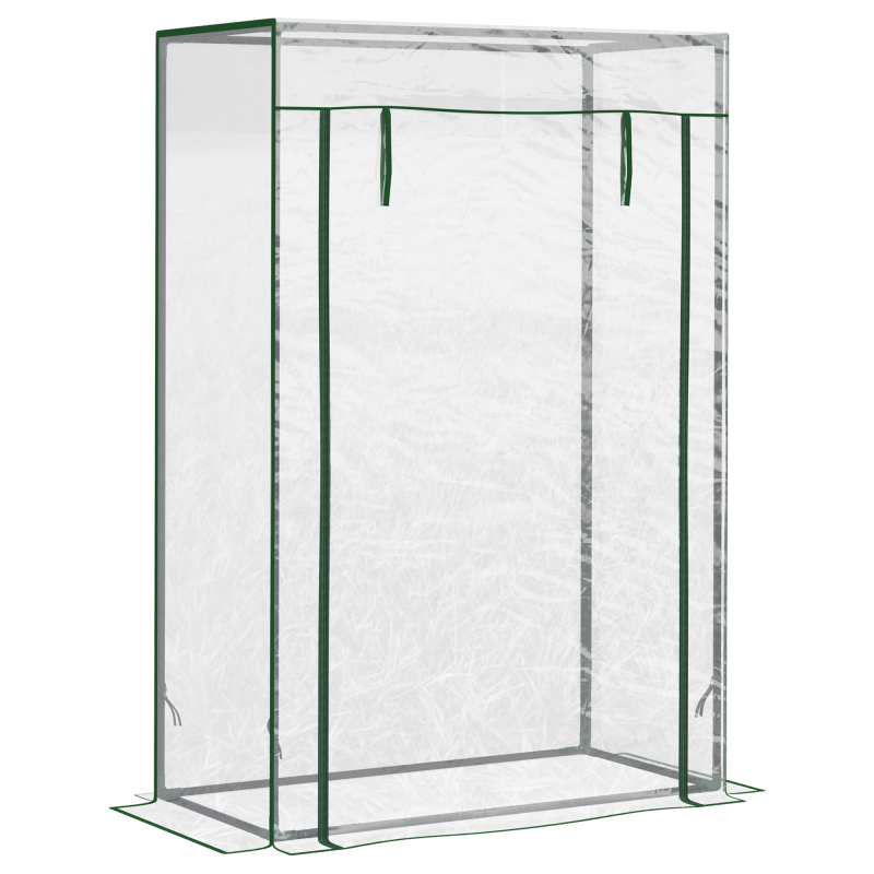 Outsunny Gewächshaus Treibhaus Tomatenhaus 100x50x150cm mit aufrollbarer Tür, Stahl & Kunststoff, transparent für Pflanzenanbau Aosom.de – Bild 1 von 2