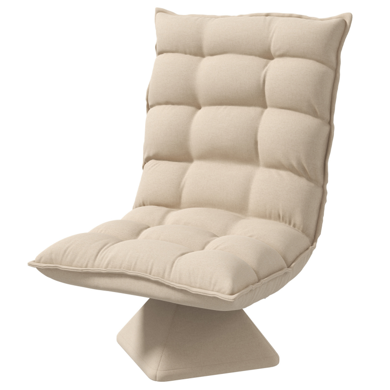 HOMCOM Bodenstuhl Verstellbares Bodensofa, drehbar, Meditationsstuhl, gepolstert, Relaxsessel, Lazy Sofa, Beige Aosom – Bild 1 von 2