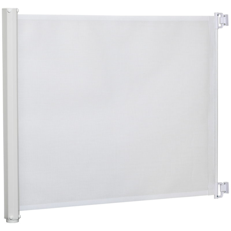 PawHut Treppenschutzgitter ausziehbar Türschutzgitter Sicherheitstrennwand PVC Weiß 115x82,5 cm für Kinder & Haustiere Aosom.de – Bild 1 von 2
