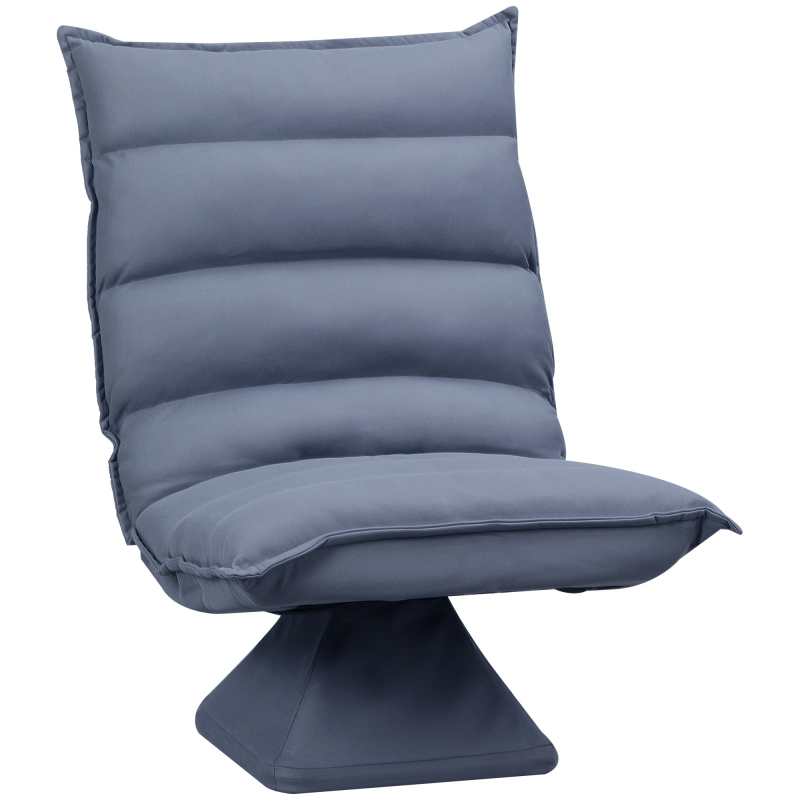 HOMCOM Bodensofa Bodenstuhl mit verstellbarer Lehne drehbarer Meditationsstuhl Relaxsessel Mikrofasertuch Grau 62x62x95 cm Aosom.de – Bild 1 von 2