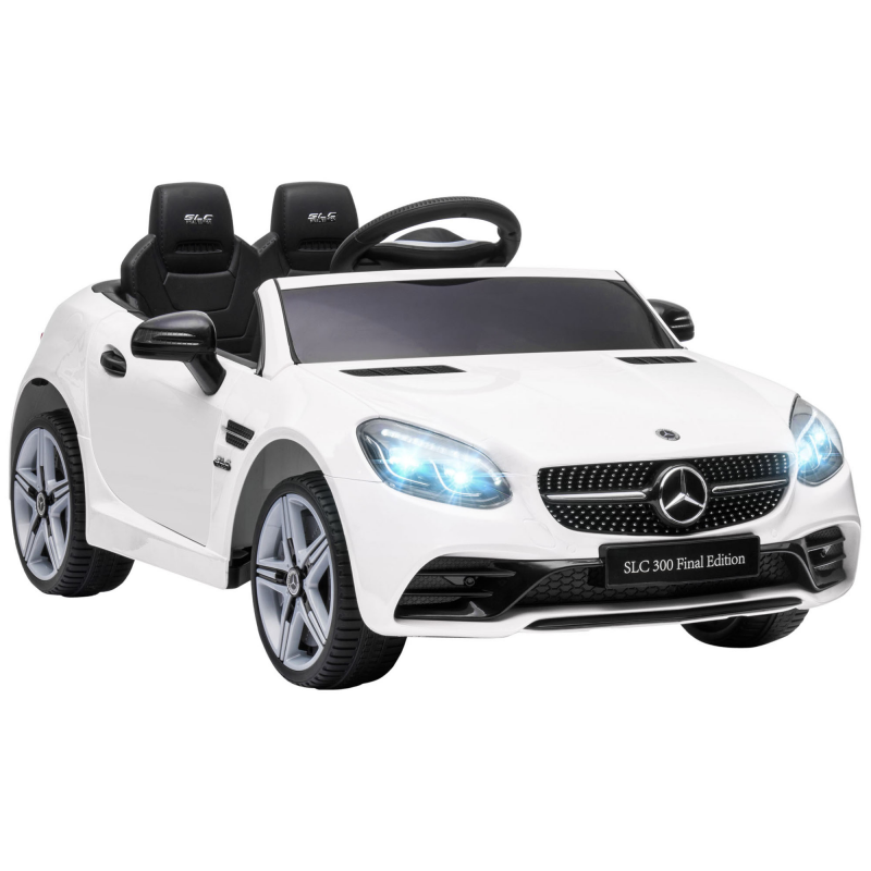 AIYAPLAY Kinderauto elektro mit Fernbedienung, LED-Scheinwerfern, Sicherheitsgurt, Hupe, Musik, Belastbarkeit 30 kg, ab 3 Jahren, Weiß Aosom – Bild 1 von 2