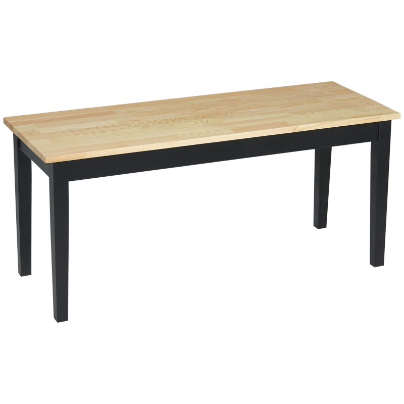 HOMCOM Sitzbank 2-Sitzer Essbank aus Kiefernholz, Küchenbank Wohnzimmerbank bis 220 kg, natur, 102x36x45cm, robust & stilvoll Aosom.de – Bild 1 von 2