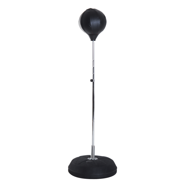 SPORTNOW Boxsack, Boxständer mit Handschuhe, Punchingball, 1,26-1,44 m Höhenverstellbarer Standboxball, Standboxtrainer für Boxing, Zuhause Kunstleder Schwarz Aosom – Bild 1 von 2