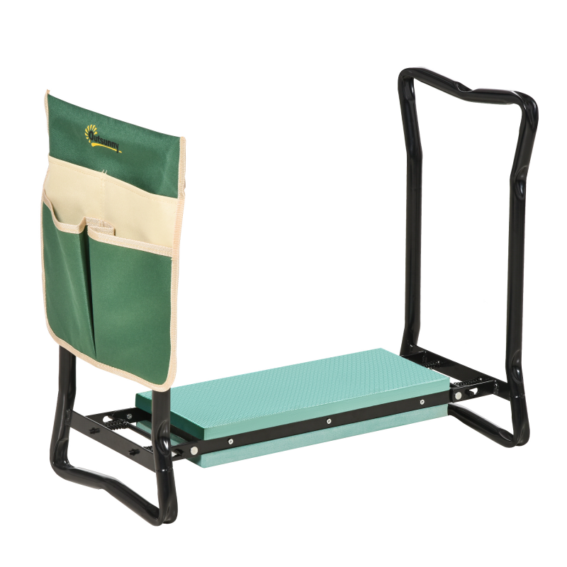 Outsunny Kniebank Klappbarer Gartenhocker 2-in-1 Kniehilfe mit Werkzeugtasche EVA-Schaumstoff 58 x 28 x 49 cm für Gartenarbeit & Erholung Aosom.de – Bild 1 von 2