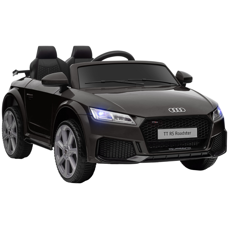 HOMCOM Kinder Elektroauto 12V Kinderauto mit 2,4G Fernbedienung, Musik, Elektrofahrzeug mit Leuchte, USB/MP3-Anschluss, Rückwärtsfunktion, bis 3 km/h, für Kinder 3-5 Jahre, Schwarz Aosom – Bild 1 von 2