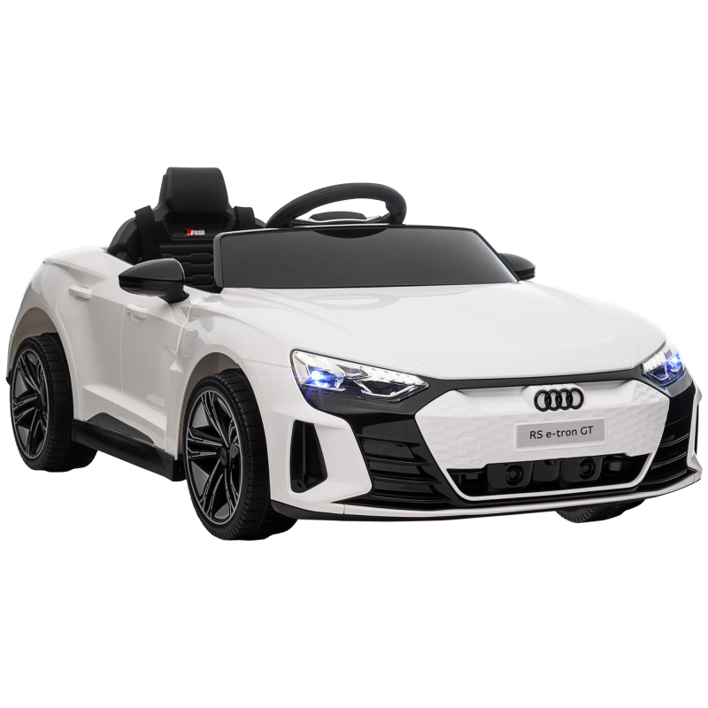 HOMCOM Kinder Elektroauto AUDI RS e-tron GT mit Fernbedienung, Sicherheitsgurt, Hupe, Musik & Scheinwerfer, bis 5 km/h, für Kinder 3-5 Jahre, Weiß Aosom.de – Bild 1 von 2