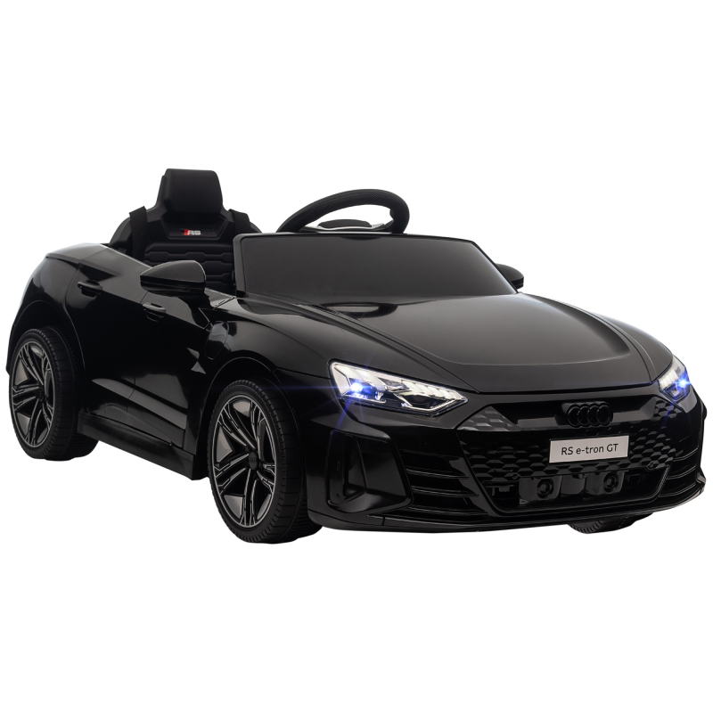 HOMCOM Kinder Elektroauto AUDI RS e-tron GT mit Fernbedienung, Sicherheitsgurt, Hupe, Musik & Scheinwerfer, bis 5 km/h, für Kinder 3-5 Jahre, Schwarz Aosom.de – Bild 1 von 2
