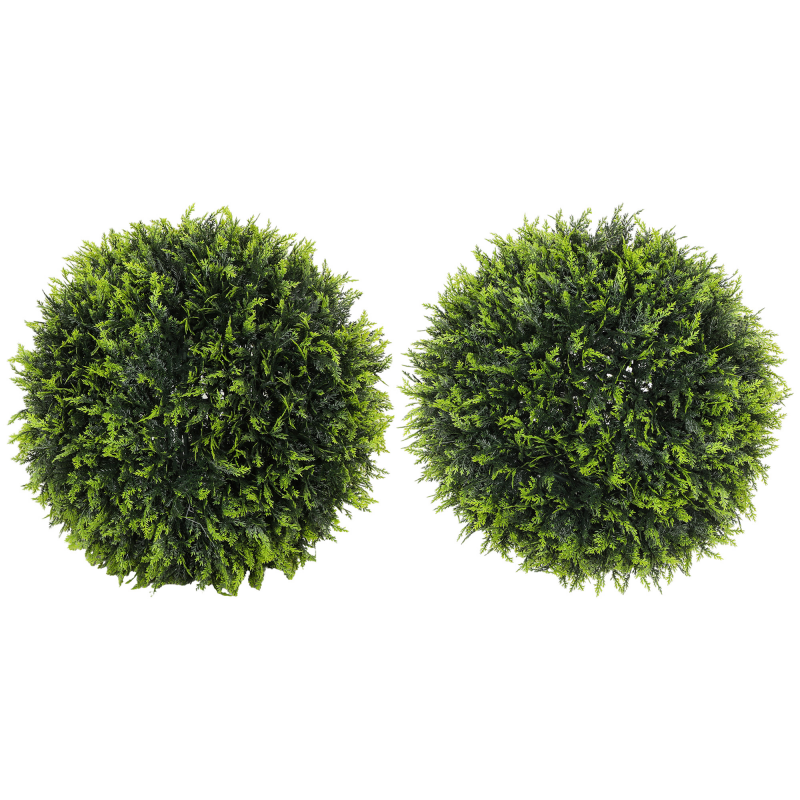 HOMCOM 2er-Set Künstlicher Zeder, 45 cm Zimmerpflanze, Kunstpflanze, Dekopflanze, Dekorative Pflanzen für Zuhause, Büro, Flur, Garten, Grün Aosom – Bild 1 von 2