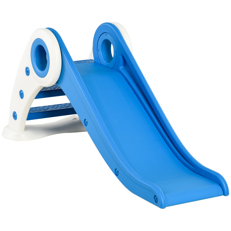 HOMCOM Kinder Rutsche Faltbar 3 bis 6 Jahre Innenbereich Außenbereich Maße 120L x 50B x 56H cm HDPE Blau Aosom – Bild 1 von 2