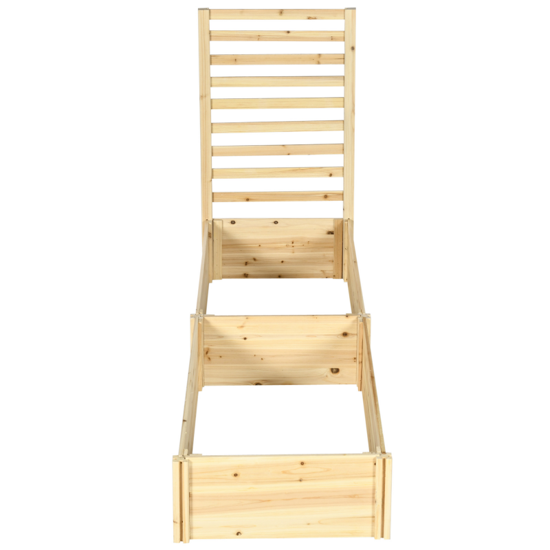 Outsunny Rechteckige Pflanzgefäß mit Rankgitter aus Fichtenholz 230L x 60B x 110H cm Naturholz Aosom – Bild 1 von 2