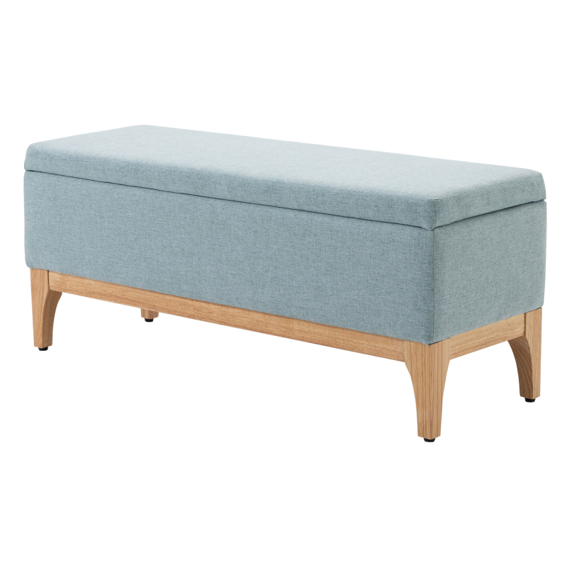 HOMCOM Aufbewahrungsbank 2-in-1 im skandinavischen Stil Maße 110L x 39B x 45H cm Wassergrüner Stoff Aosom – Bild 1 von 2
