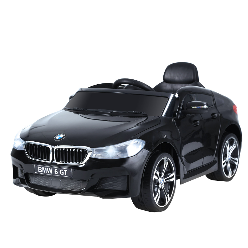 HOMCOM Kinder Elektroauto 6 V 3 Km/h Max. Sound- und Lichteffekte inklusive Fernbedienung Schwarz BMW 6 GT Aosom – Bild 1 von 2