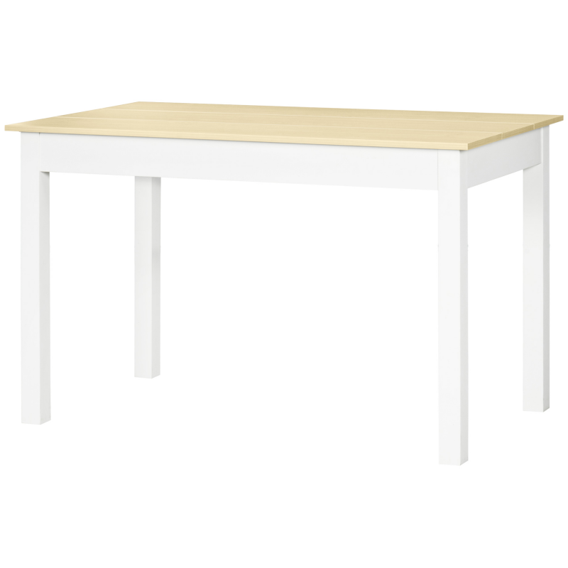HOMCOM Modernes zweifarbiges Esstisch-Set mit großem Tischplateau für 4-6 Personen aus Holz, Maße 119L x 70B x 75H cm - Holz Aosom – Bild 1 von 2