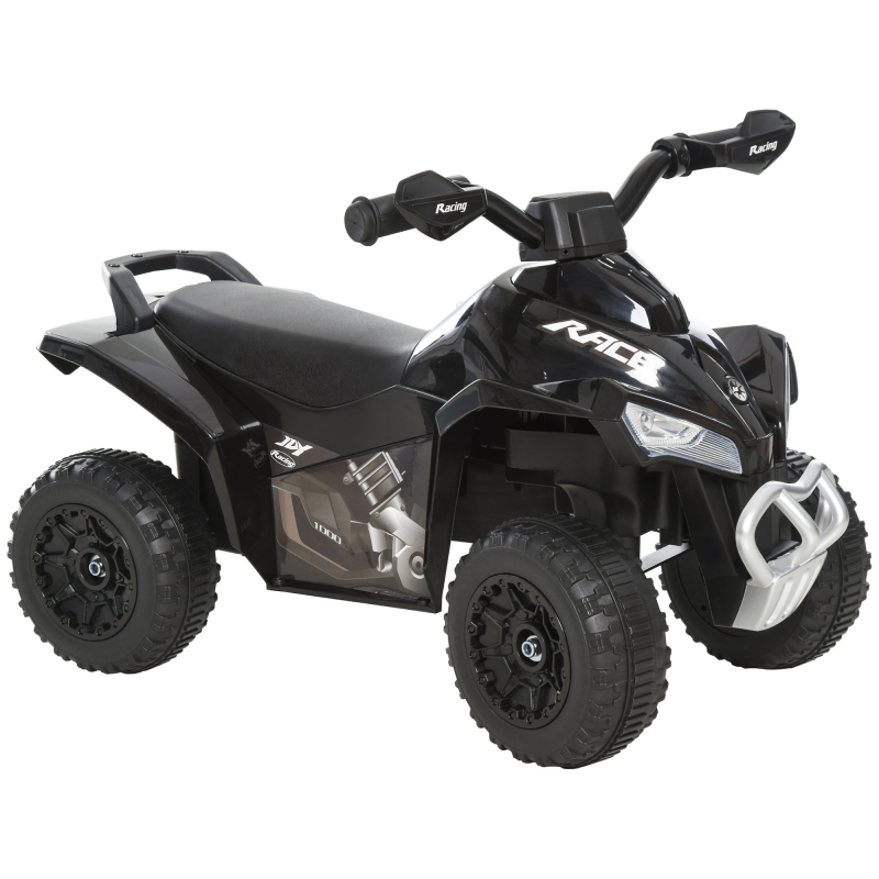 HOMCOM Kinder-Quad 18-36 Monate Abmessungen 67L x 38B x 44H cm Licht- und Soundeffekte Schwarz Aosom – Bild 1 von 2