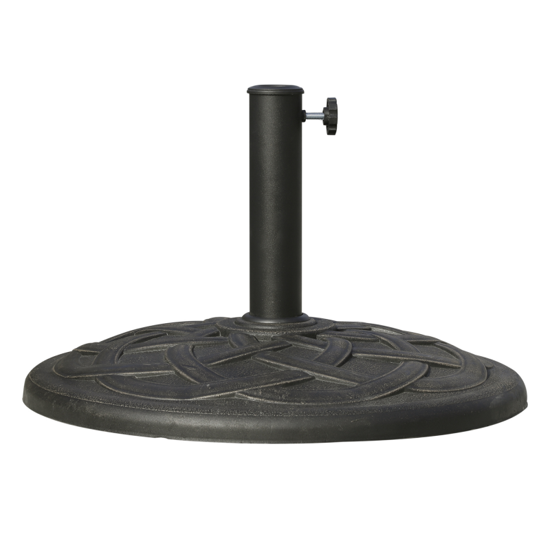 Outsunny Schirmständer aus Kunstharz Gusseisenoptik mit Rosettenmuster Durchmesser 54,5 cm Nettogewicht 19 kg Aosom – Bild 1 von 2