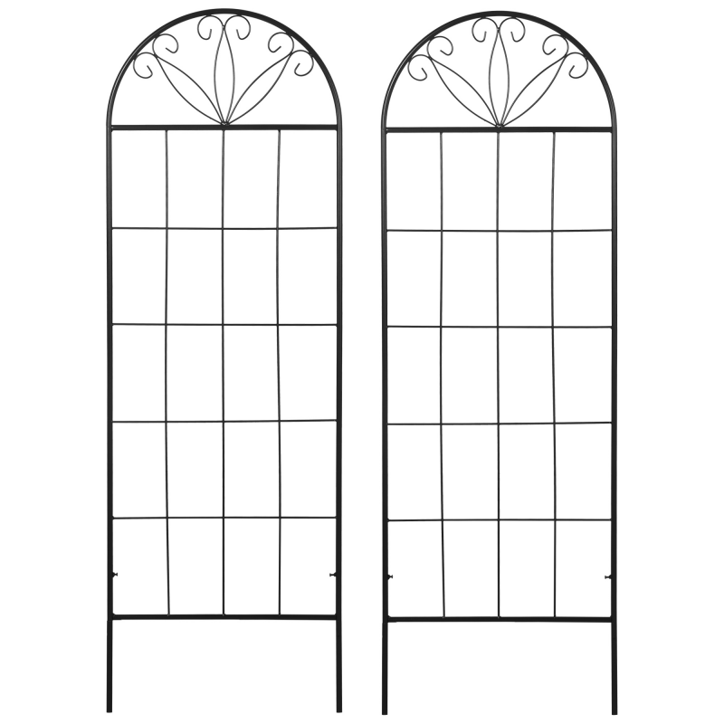 Outsunny Trellis Garten Set von 2 Unterstützung für Kletterpflanzen aus Metall - 51 x 152 cm schwarz Aosom – Bild 1 von 2