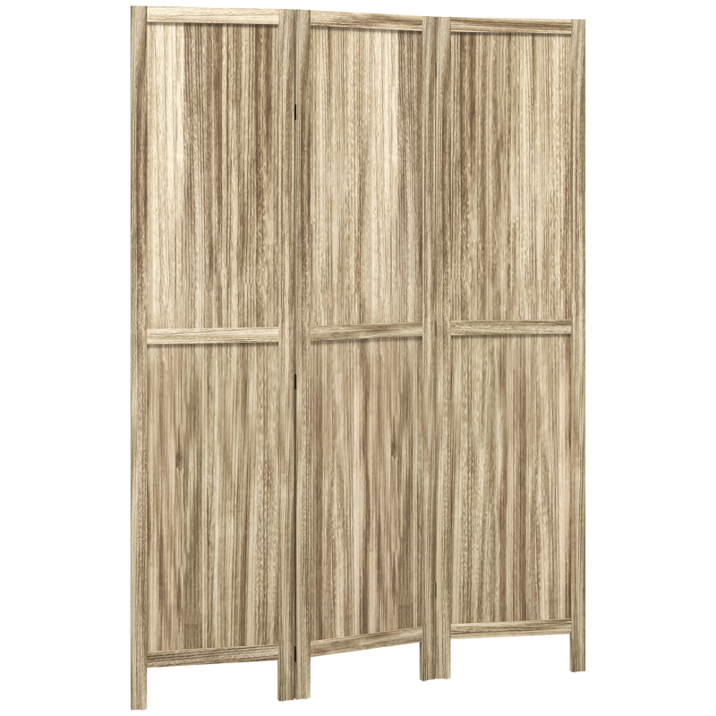 HOMCOM Paravent aus Paulownia-Holz 3 Panels 120 x 170 cm Raumteiler faltbare Trennwand - Naturholz Aosom – Bild 1 von 2