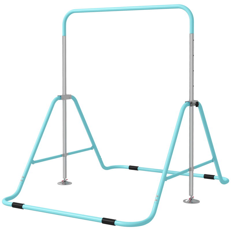 HOMCOM Kindergymnastikstange, klappbar, Höhenverstellbar von 88 bis 128 cm, mit Dreiecksbasis aus Stahl, Grün Aosom – Bild 1 von 2